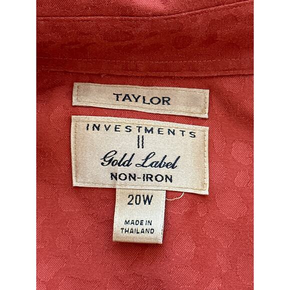 INVESTMENTS Gold Fall Rust Safari Print Business Office Casual Blouse 20W - Picture 2 of 16